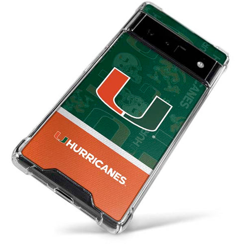 University of Miami U Hurricanes Google Pixel 6 Clear Case